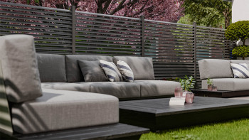 planeo Gardence Metallic Ellipse - Clôture de jardin en aluminium Carré Anthracite | DB703