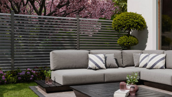 planeo Gardence Metallic Ellipse - Clôture de jardin en aluminium Carré Anthracite | DB703