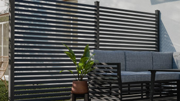 planeo Gardence Metallic Ellipse - Clôture de jardin en aluminium Carré Anthracite | DB703