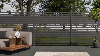 planeo Gardence Metallic Edge - Clôture de jardin en aluminium Carré Anthracite | DB703
