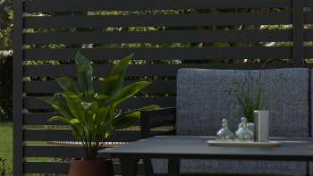 planeo Gardence Metallic Edge - Clôture de jardin en aluminium Carré Anthracite | DB703