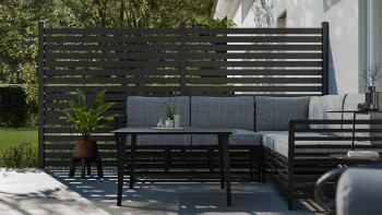 planeo Gardence Metallic Edge - Clôture de jardin en aluminium Carré Anthracite | DB703