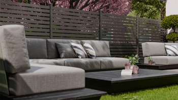 planeo Gardence Metallic Edge - Clôture de jardin en aluminium Carré Anthracite | DB703
