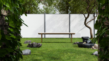 planeo Gardence Simply Small - Clôture PVC à emboîter Blanc 180 x 180 cm