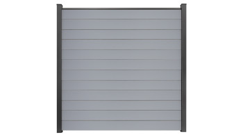 planeo Gardence Simply Small - Clôture à emboîter en PVC gris argenté 180 x 180 cm