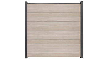 planeo Gardence Simply Small - Clôture PVC à emboîter Sheffield Oak light 180 x 180 cm