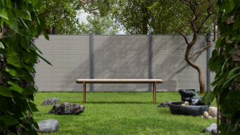 planeo Gardence Simply Small - Clôture PVC à emboîter Monument Oak 180 x 180 cm