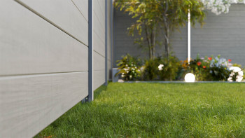 planeo Gardence Simply Small - Clôture PVC à emboîter Grey Ash Cut 180 x 180 cm