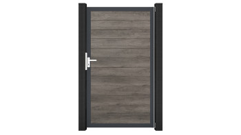 planeo Gardence Simply Small - Porte universelle en PVC Monument Oak avec cadre en aluminium anthracite | DB703 100 x 180 cm