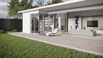 planeo TitanBoard HPL - lame de terrasse chêne rayé dark
