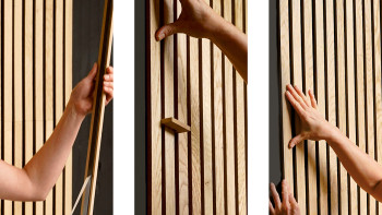 Skaben Panneau acoustique SilentWall Easy-Sticks - Chêne brun clair - 250 x 3,45 cm