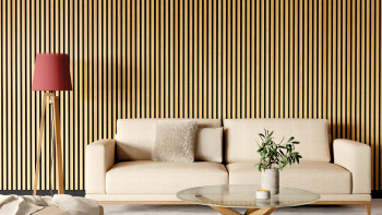 Skaben Panneau acoustique SilentWall Comfort - Chêne brun clair - 250 x 30 cm