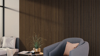 Skaben Panneau acoustique SilentWall Comfort - Chêne Foncé - 250 x 30 cm