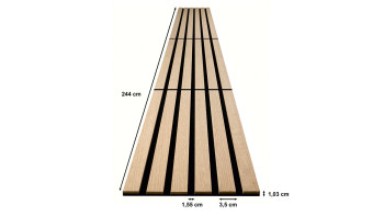 Skaben Panneau acoustique SilentWall Compact - Chêne brun clair - 244 x 30,5 cm