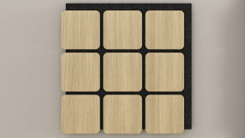 Skaben Panneau acoustique SilentWall - Carré Chêne Naturel Clair - 60 x 58,5 cm