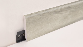 planeo Plinthe SolutionX 2en1 - 2400 x 14 x 58 mm Chêne gris clair (SL0076)