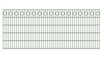 planeo Clôture décorative à double barre Halo 6/6/6 RAL 6005 vert mousse