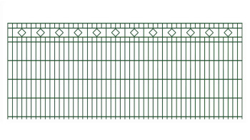 planeo Clôture décorative à double fils Carré 6/6/6 RAL 6005 Vert mousse