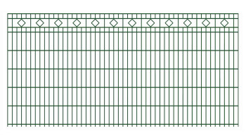 planeo Clôture décorative à double fils Carré 6/6/6 RAL 6005 Vert mousse