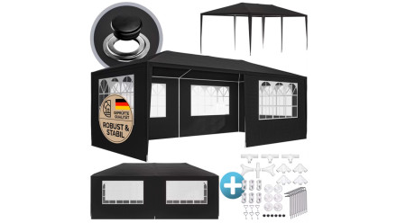 planeo Chapiteau évènementiel anthracite 3 x 6 m protection UV 50