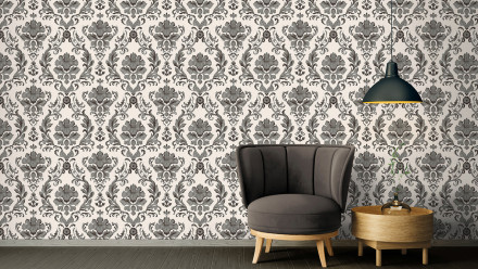 Papier peint noir fleurs vintage & ornements nature guide de style classique 2021 901