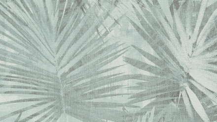 Papier peint en vinyle Hygge Living country style Murs Feuilles de palmier Bleu Vert 853
