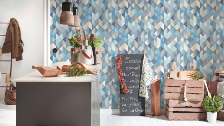 revêtement mural en vinyle bleu moderne classique rayures unies trendwall 863