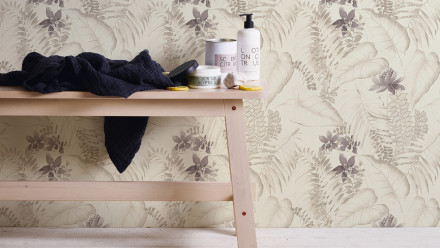 Papier peint de maison de campagne Exotic Life A.S. Création country style beige brun gris 793