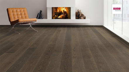 Haro parquet 4000 - 4V En roseau de chêne brun Markant