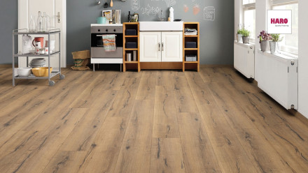 Stratifié Haro - Tritty 100 Gran Via 4V - chêne naturel italien - authentique - chanfrein 4 faces - planche - 1 frise