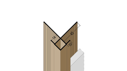 planeo protect profilé d'angle extérieur - KA 13,5mm logement 5000mm longueur noir