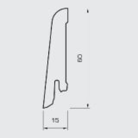 Wicanders Sockelleisten - Folienummantelte MDF-Leise - Eiche Elegant - 15x60x2400 mm ()