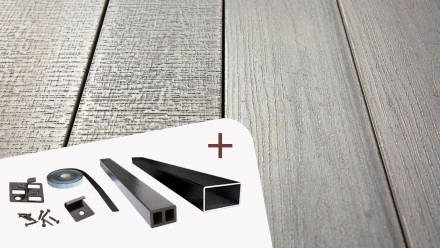 TitanWood Kit complet - 4m structure en bois massive gris clair 8,2m² compris UK alu