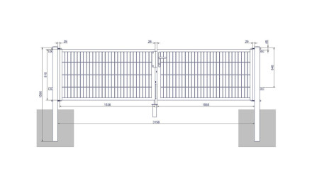 Porte universelle moyenne 2 vantaux anthracite