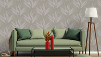 Papier peint vinyle gris fleurs vintage & nature hygge 231