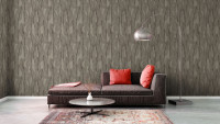 Papier peint en vinyle brun maison de campagne moderne fleurs & nature Vie exotique 976