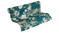 Papier peint Rêver encore Michalsky Branches de fleurs vivantes Bleu Vert Rose 984