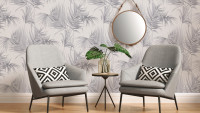 Papier peint vinyle gris moderne fleurs de campagne & nature Dream Again 054