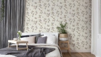 papier peint en vinyle gris maison de campagne moderne fleurs & saveur de la nature 873