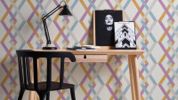 Papier peint en vinyle gris ornements modernes rayures Style lin 592