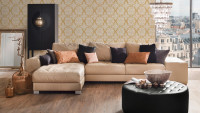 papier peint en vinyle orange baroque maison de campagne ornements rétros trendwall 901