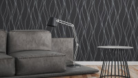 papier peint en vinyle noir à rayures modernes trendwall 324