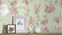 Papier peint vinyle rose moderne rétro fleurs & nature romantico 264