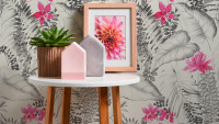 Papier peint maison de campagne Exotic Life A.S. Création country style gris rose noir 791
