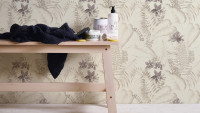 Papier peint de maison de campagne Exotic Life A.S. Création country style beige brun gris 793
