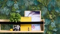 Papier peint vinyle Greenery A.S. Création modern green blue 803