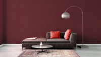papier peint en vinyle rouge moderne classique uni Jette 5 376