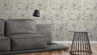 papier peint en vinyle gris fleurs vintage & nature Sumatra 765