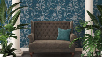 papier peint en vinyle bleu fleurs vintage & nature Sumatra 766