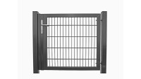 Porte universelle lourde 1 vantail anthracite poteaux de porte inclus